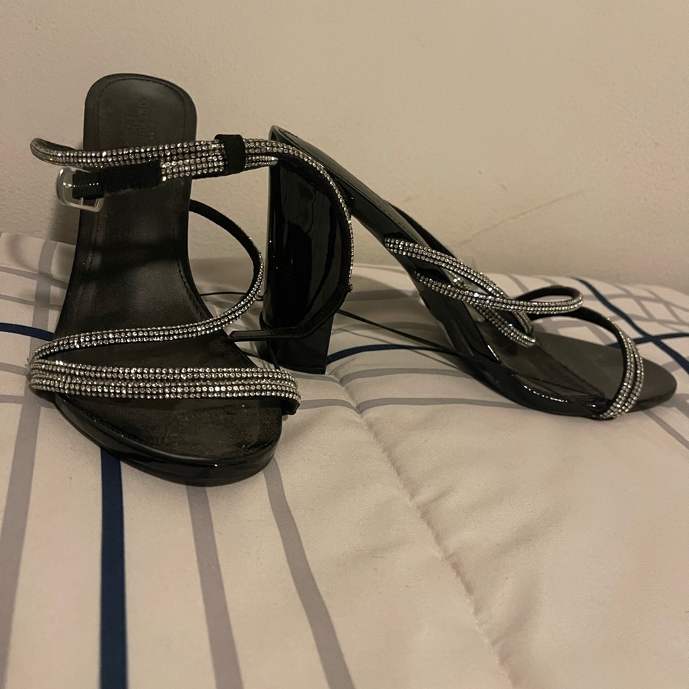 Charlotte Russe Black Heels with Silver Accents